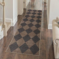 Beeiva Checkered Print Hallway Runner Rug 2x6, Moroccan Kitchen Runner Rugs Non by Beeiva