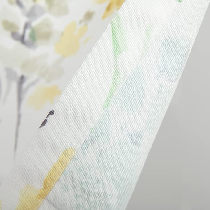 Leeva Bedroom Curtain Valance, Watercolor Flower Printed Decorative Solid - Image 6