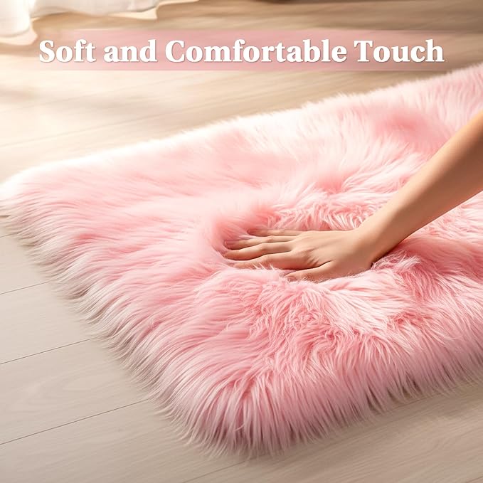Faux Fur Rug - Faux Sheepskin Rug, Area Carpet Soft Fluffy Carpet 20 x 32 Inch - Image 3