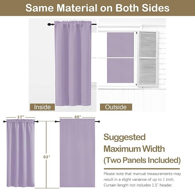 OVZME Lavender Blackout Curtains - Image 2