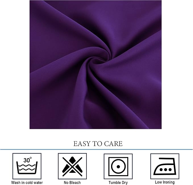 Diraysid Purple Grommet Blackout Curtains - Image 4