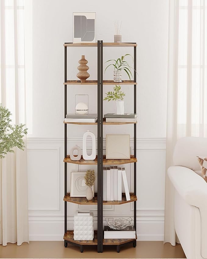 Hzuaneri Corner Shelf Stand, Corner Bookshelf, Storage Standing Shelf Unit - Image 3