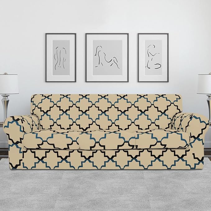 Easy-Going Print 4 Pieces Stretch Soft Couch Cover - Image 2