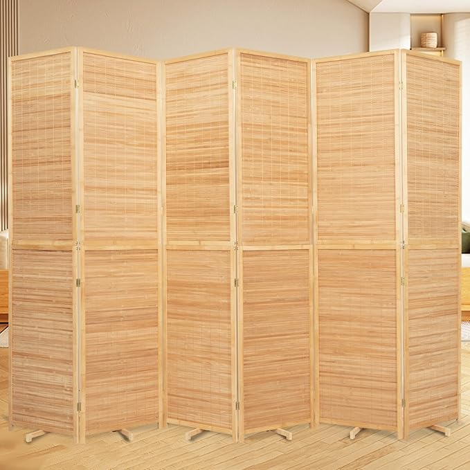 Bamboo Room Divider Folding Privacy Screens, Wall Divider by JVVMNJLK