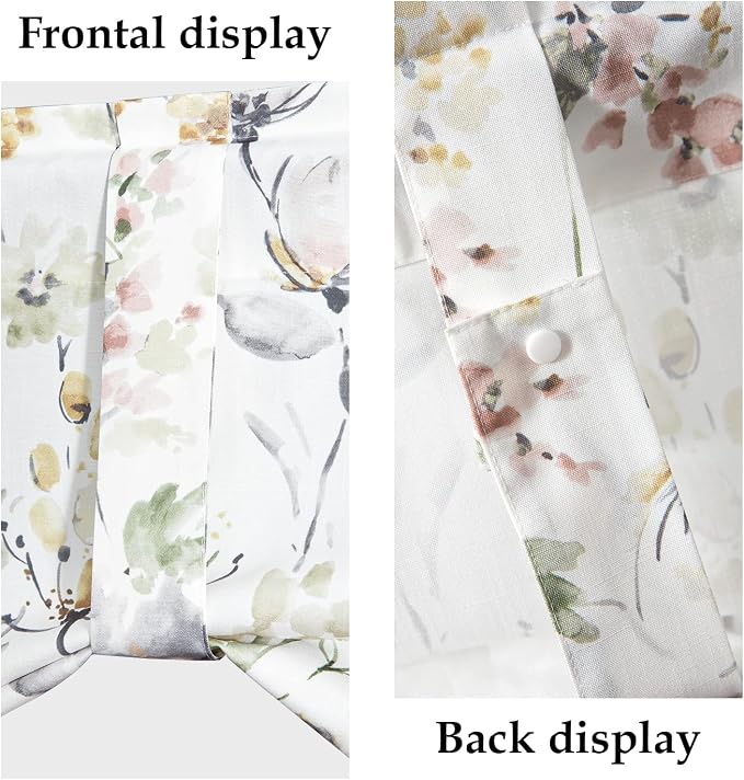 Leeva Valances Curtains for Dining Room, Tie Up Classical Lotus Pattern Elegant - Image 4