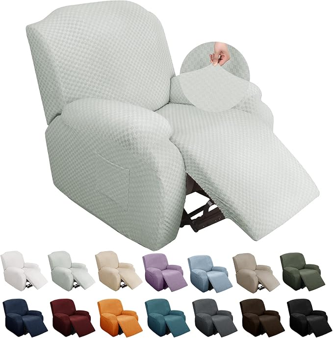 YEMYHOM 4 Pieces Stretch Recliner Slipcover Latest Jacquard Recliner Chair Cover by YEMYHOM