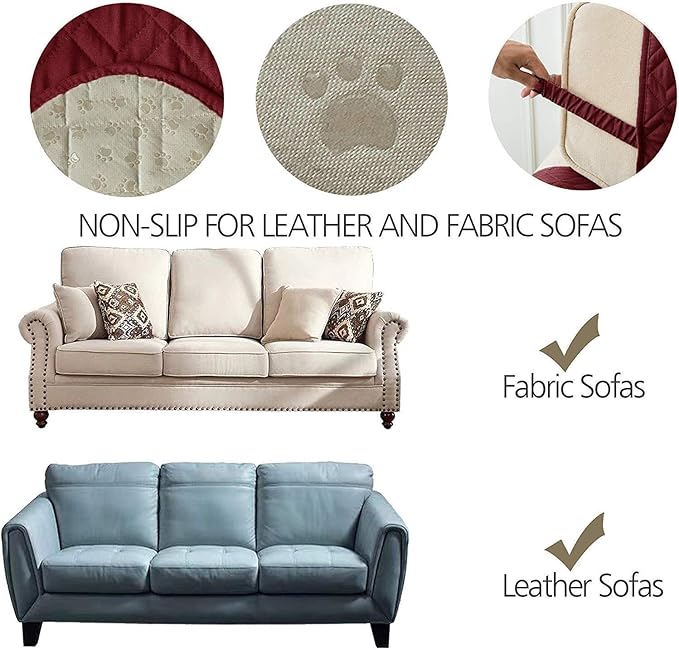Ameritex Couch Sofa Slipcover 100% Waterproof Nonslip Quilted Furniture - Image 7