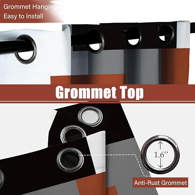 Tyrot Burnt Orange 100% Blackout Curtains - Image 7