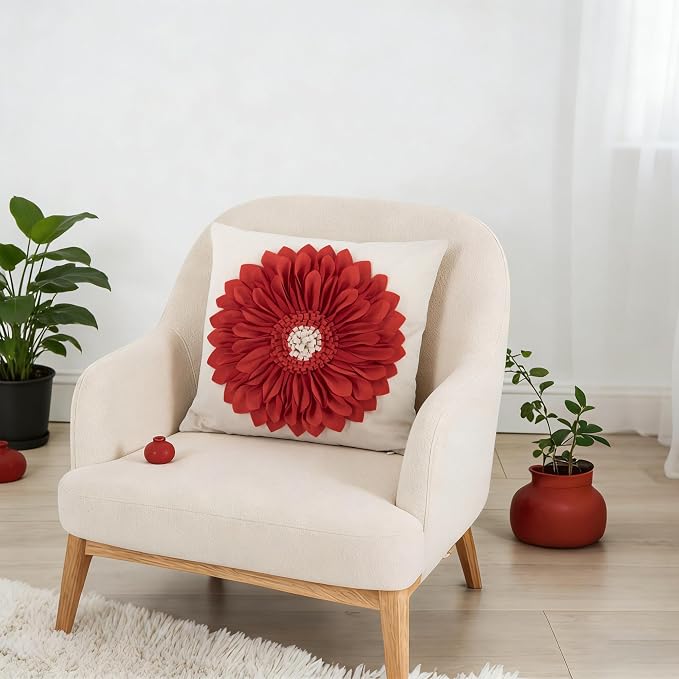 OiseauVoler Decorative 3D Sunflower Throw Pillow Covers Handmade Accent - Image 3