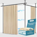 Jilron No-Drill Room Divider Curtains Set: Includes 106" W x 84" L Beige by JILRON