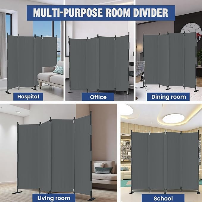 Room Divider, 4 Panel Upgraded Folding Privacy Screen, 88” Highly Secretive - Image 7