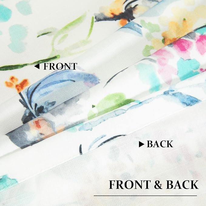 Leeva Colorful Print Valances for Kitchen Windows, Rod Pocket Farmhouse Style - Image 6