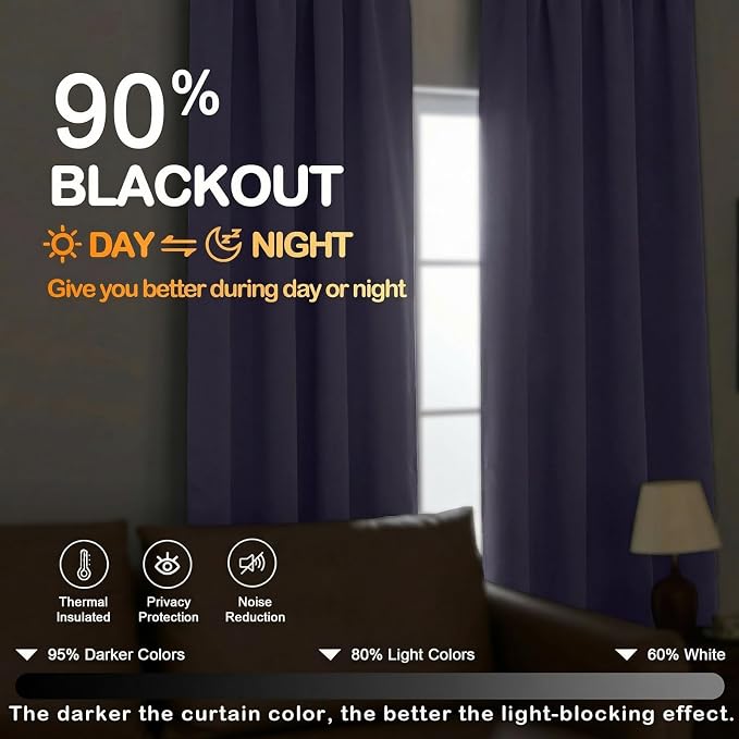 OVZME Greyish Purple Blackout Curtains - Image 5