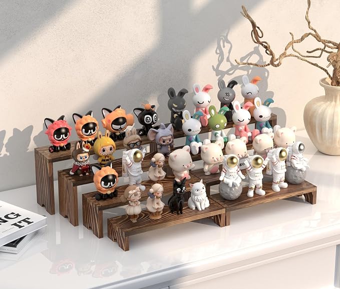 4 Set Wooden Tiered Riser Display Stands - Image 4
