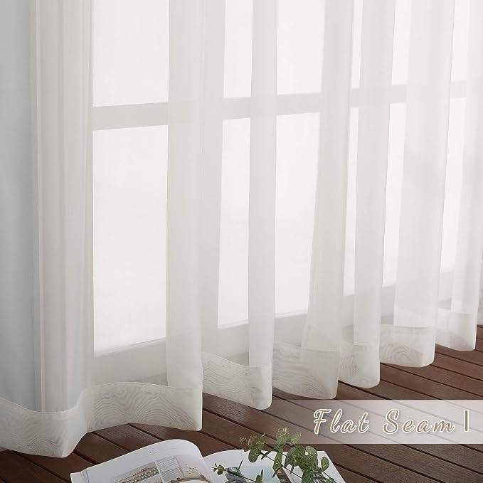 NICETOWN Voile Sheer Curtains for Bedroom Windows, Grommet Top Elegant - Image 6