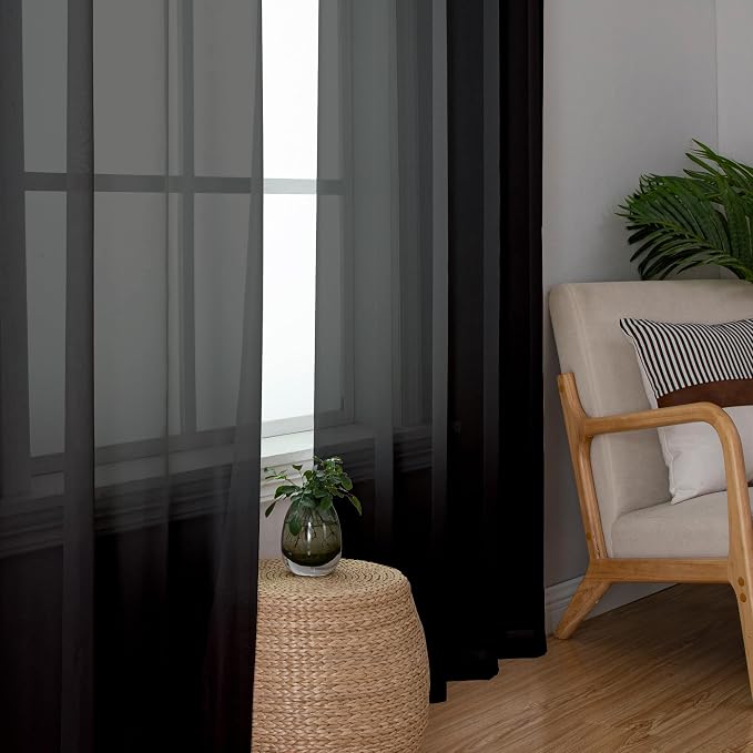 Aiyufeng 2 Panels Extra Long Sheer Window Curtains 120 Inches Length, Elegant - Image 7