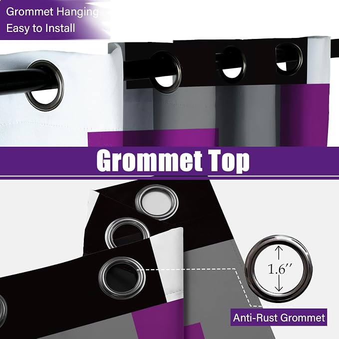 Tyrot Purple 100% Blackout Curtains - Image 7