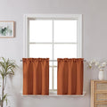 Chyhomenyc 2 Panels Orange Tier Curtains 24 Inch Length, Faux Linen Textured by Chyhomenyc