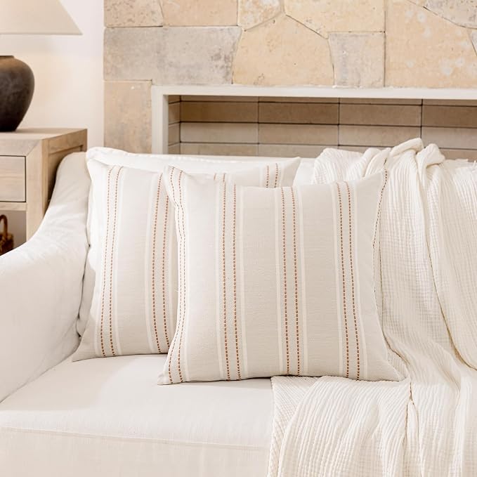 Hckot Throw Pillow Covers 22x22 Set of 2 Camel Pillow Covers Farmhouse - Image 2
