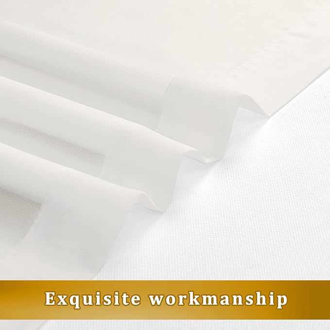 Aiyufeng Ivory Living Room Sheer Curtains 54 inch Long 2 Panels Set, Rod Pocket - Image 3