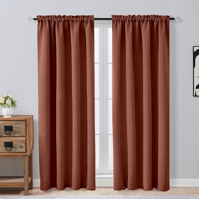 OVZME Terracotta Blackout Curtains by OVZME