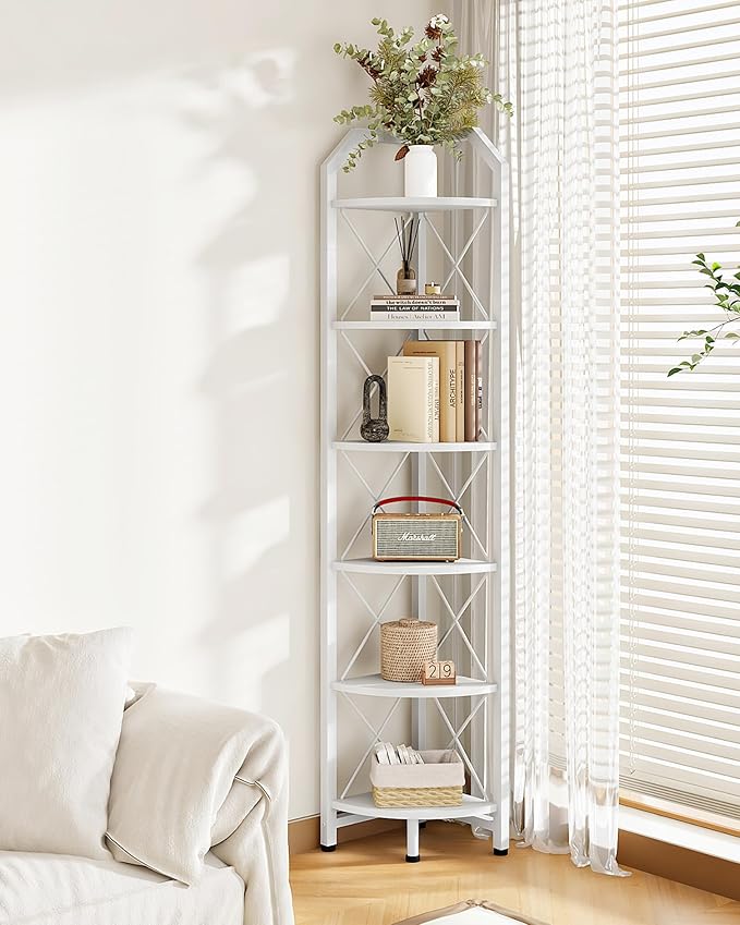 CHOEZON 6-Tier Industrial Corner Shelf, 71.2" Corner Storage Stand, Plant Stand by Choezon