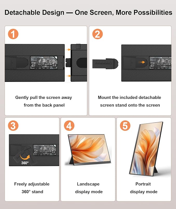 15.6" Laptop Screen Extender, Ultra-Slim FHD 1080P Portable Monitor, Detachable - Image 7