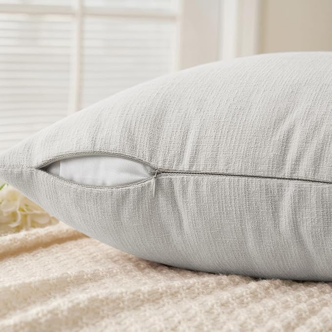 MIULEE Light Grey Couch Pillow Covers 20x20 Inch - Image 3