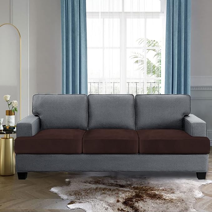 H.VERSAILTEX Stretch Velvet 3 Piece T Cushion Sofa Slipcovers - Image 2