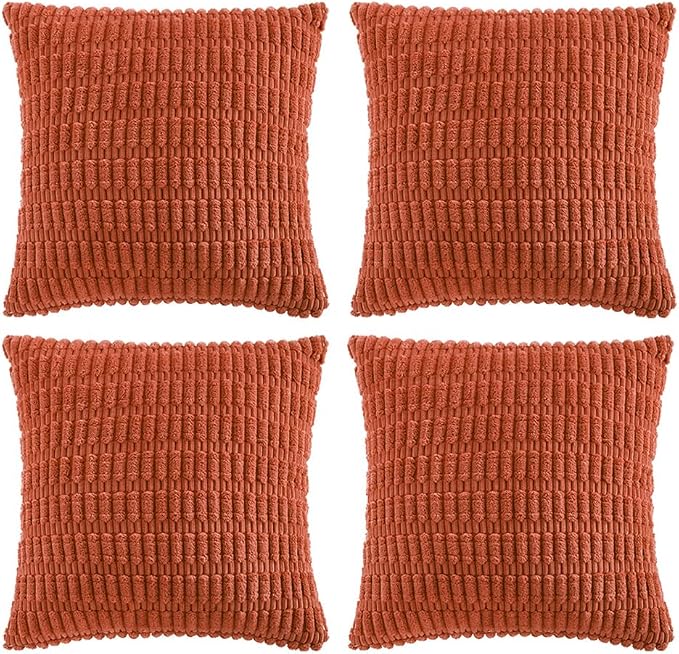 Fancy Homi 4 Packs Boho Burnt Orange Fall Decorative Throw Pillow Covers 18x18 by Fancy+Homi