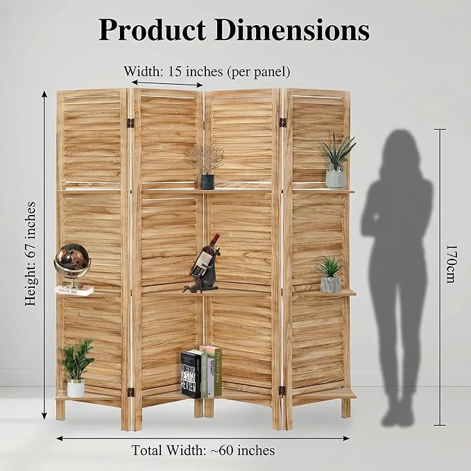 Bluecat 4 Panel Folding Room Divider - Image 3