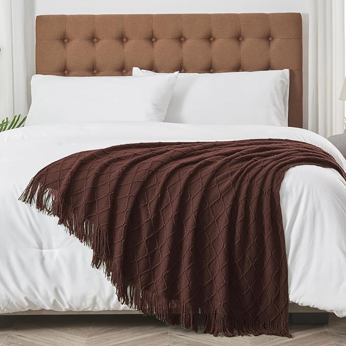 inhand Knitted Throw Blankets for Couch and Bed, Soft Cozy Knit Blanket - Image 3