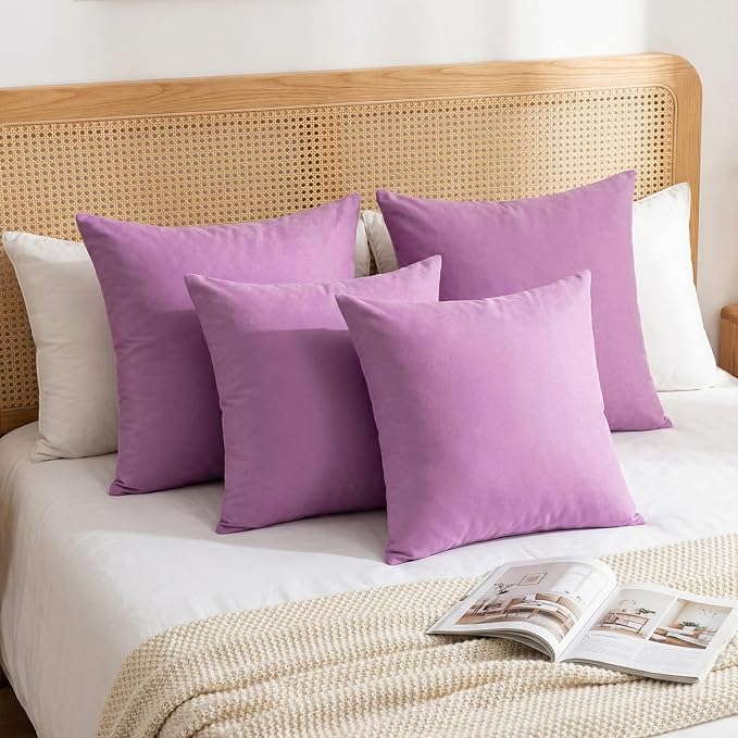 Thmyo 4-Pack 100% Cotton Comfortable Solid Decorative Throw Pillow Case Square - Image 4