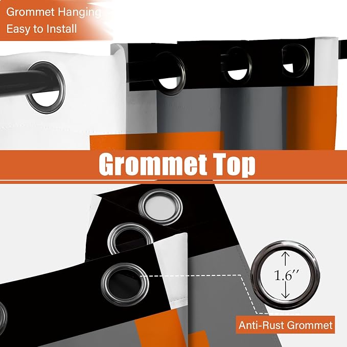 Tyrot Orange 100% Blackout Curtains - Image 7