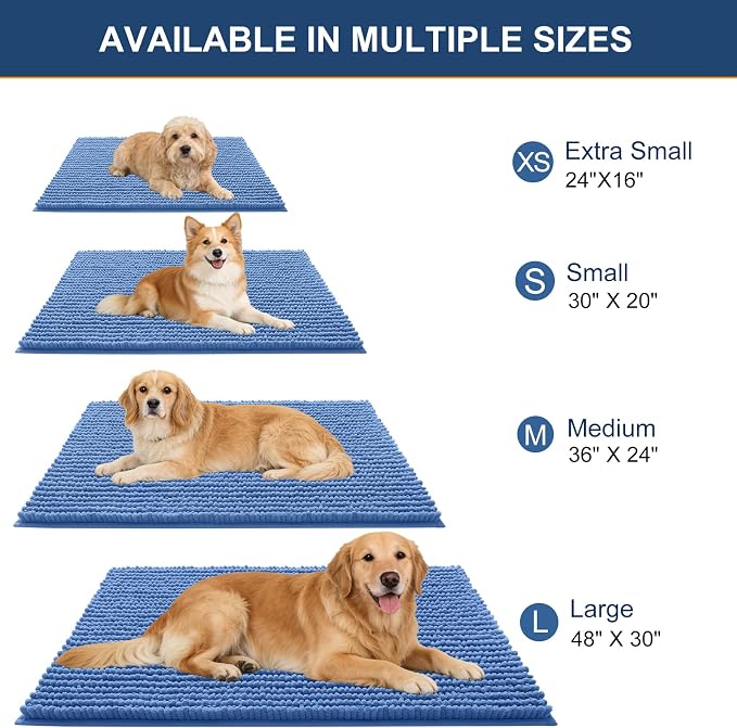 OLANLY Dog Door Mat for Muddy Paws 70x46, Ultra Absorbent Chenille Mud Doormat - Image 2