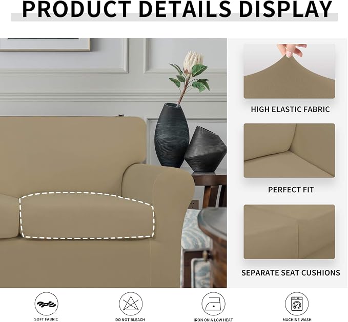 Easy-Going 4 Pieces Oversized Stretch Soft Couch Cover - Image 6