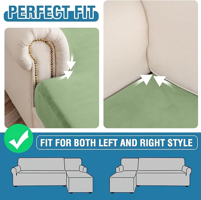 Couch Cover Stretch Velvet Sofa Cushion Cover 2-Piece - Image 7