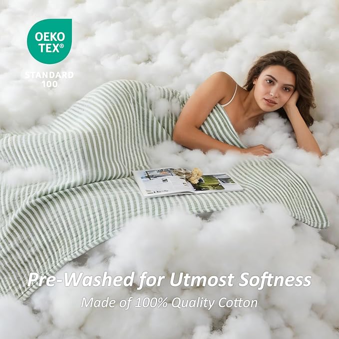 EMME Cotton Muslin Large Throw Blanket Couch Breathable Gauze Soft Lightweight - Image 2