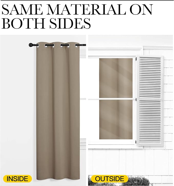 NICETOWN Window Curtain Panels, Thermal Insulated Solid Grommet Blackout - Image 5