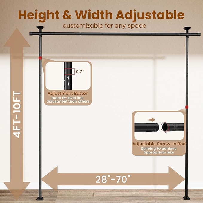 Bonpally Room Divider Curtain Rod, No Drilling Room Separator - Image 3