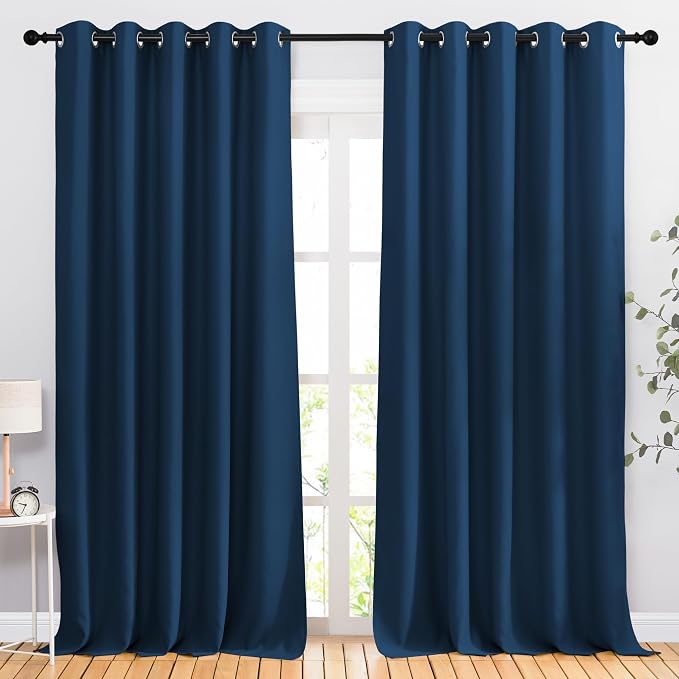 NICETOWN Blackout Room Divider Curtains 118 inches Long, Grommet Thermal Window by NICETOWN