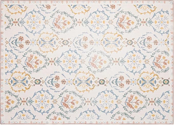 Phantoscope Washable Area Rug 5'x7' Non-Slip, Vintage Floral Boho Rugs - Image 3