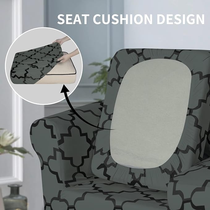Easy-Going Print 4 Pieces Stretch Soft Couch Cover - Image 4