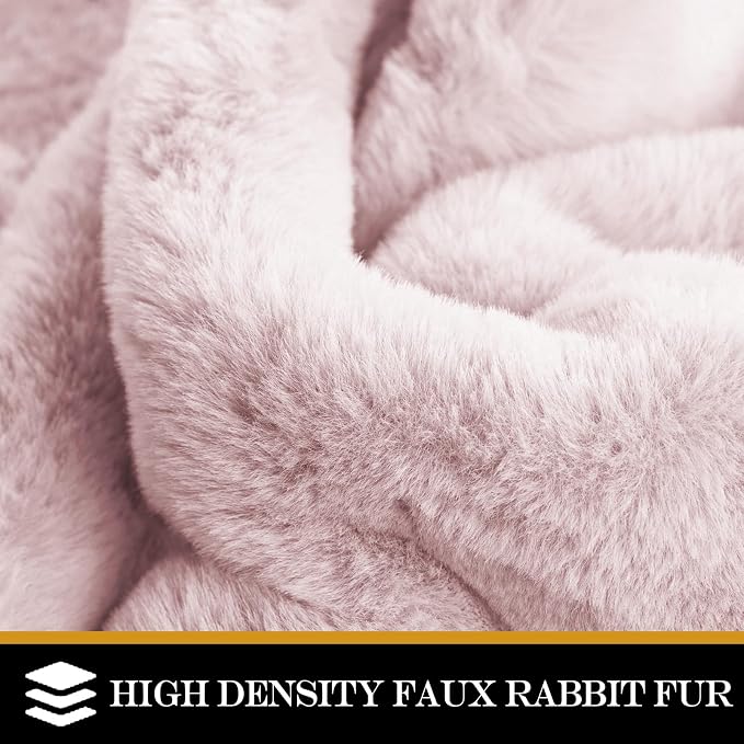 Latepis Light Pink Small Faux Rabbit Rug 2x3 Washable Furry Rugs Soft Fluffy - Image 4