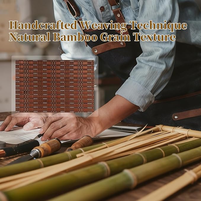 Bamboo Room Divider Panel with 360°Rotating Feet, 3 Panel 47" H Short Folding - Image 5