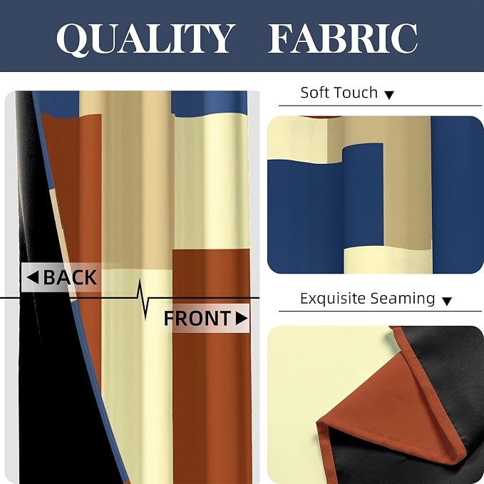 Tyrot Terracotta Blue 100% Blackout Curtains - Image 6