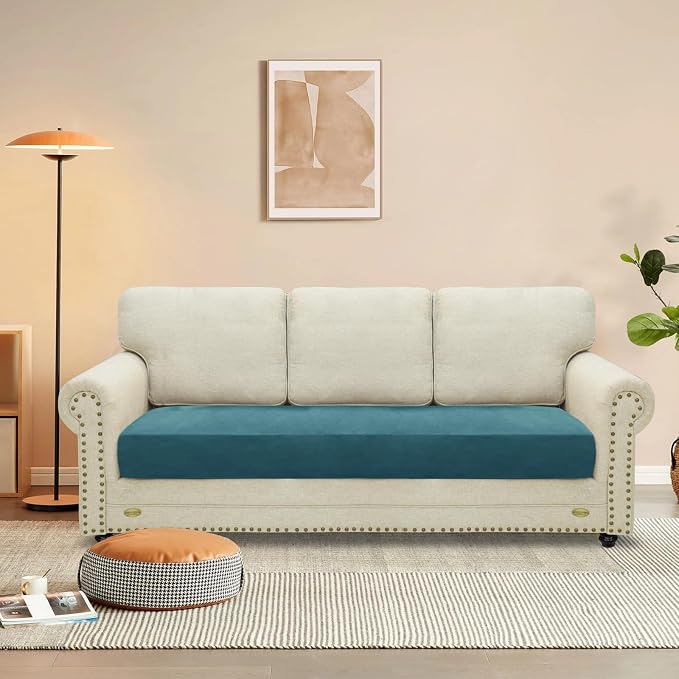MAXIJIN Velvet Stretch Couch Cushion Covers Soft Sofa Cushion Cover Replacement - Image 2