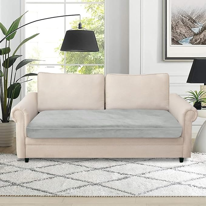 NAISI Couch Cushion Covers 1 Piece Velvet Stretch Loveseat Cover or 2 Seat Sofa - Image 5