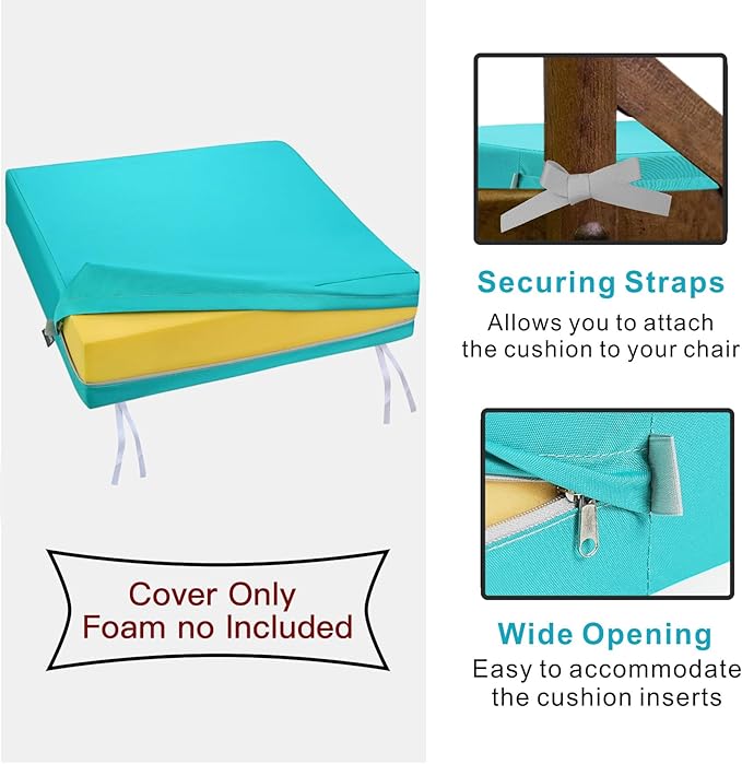 NettyPro Patio Chair Seat Cushion Covers Set 4, Waterproof Outdoor Furniture - Image 4