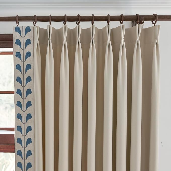 VisionaryHomeDesign Cotton Linen Solid Colour Curtains, Sliding Patio Doors - Image 4